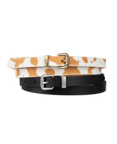 Набор из 2-х ремней Levi's Women's Solid Cow Print Skinny Casual