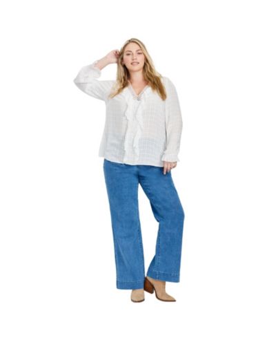 Avenue Женская рубашка с рюшами Plus Size