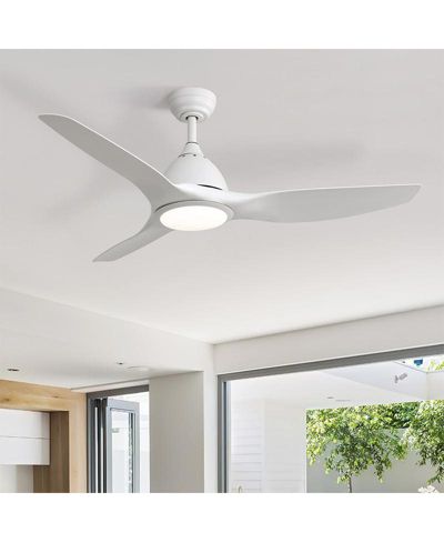 Sofucor 52-inch Modern White 3-Blade Ceiling Fan with Six Speed Remote Control and Timing Function for Indoor