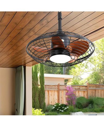 Sofucor 20-inch Modern Black 5-Blade Flush Mount Ceiling Fan with Remote control and timing functions