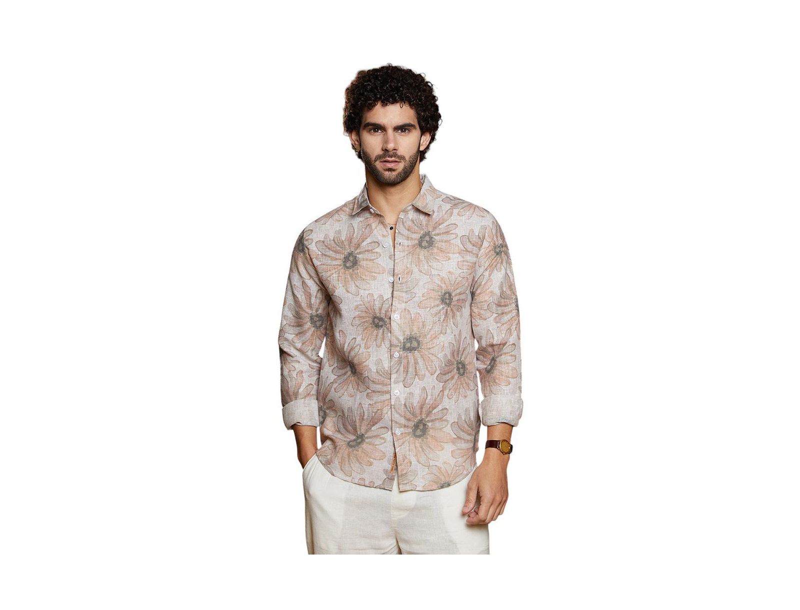 Мужская рубашка Campus Sutra Gloomy Daisy, цвет Chestnut Brown