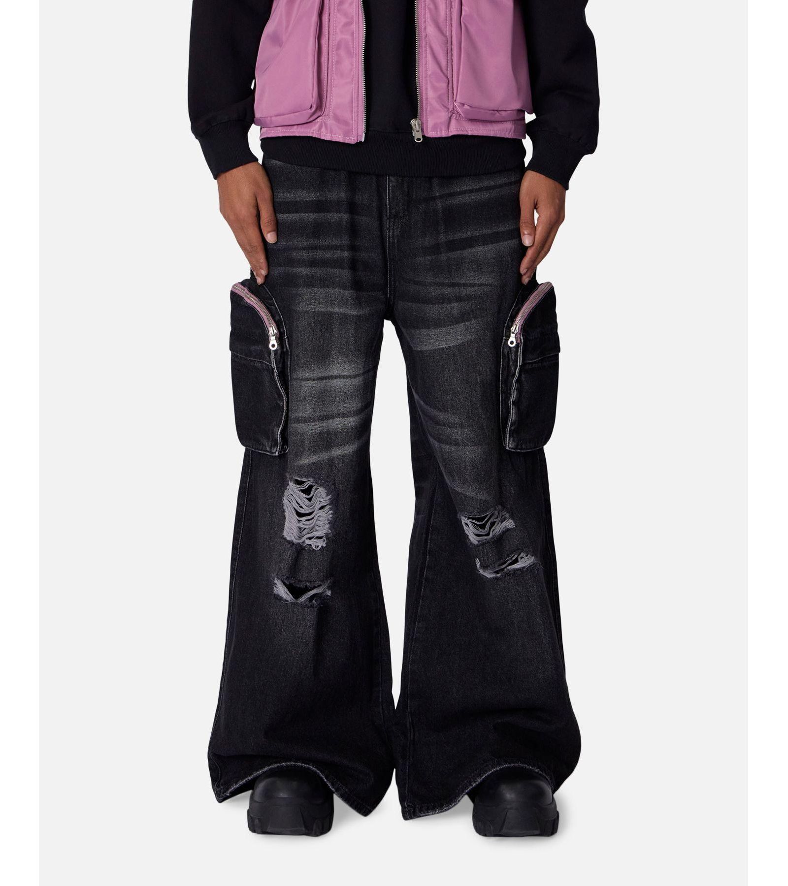 mnml Men's C23 Rave Double Cargo Denim Jeans
