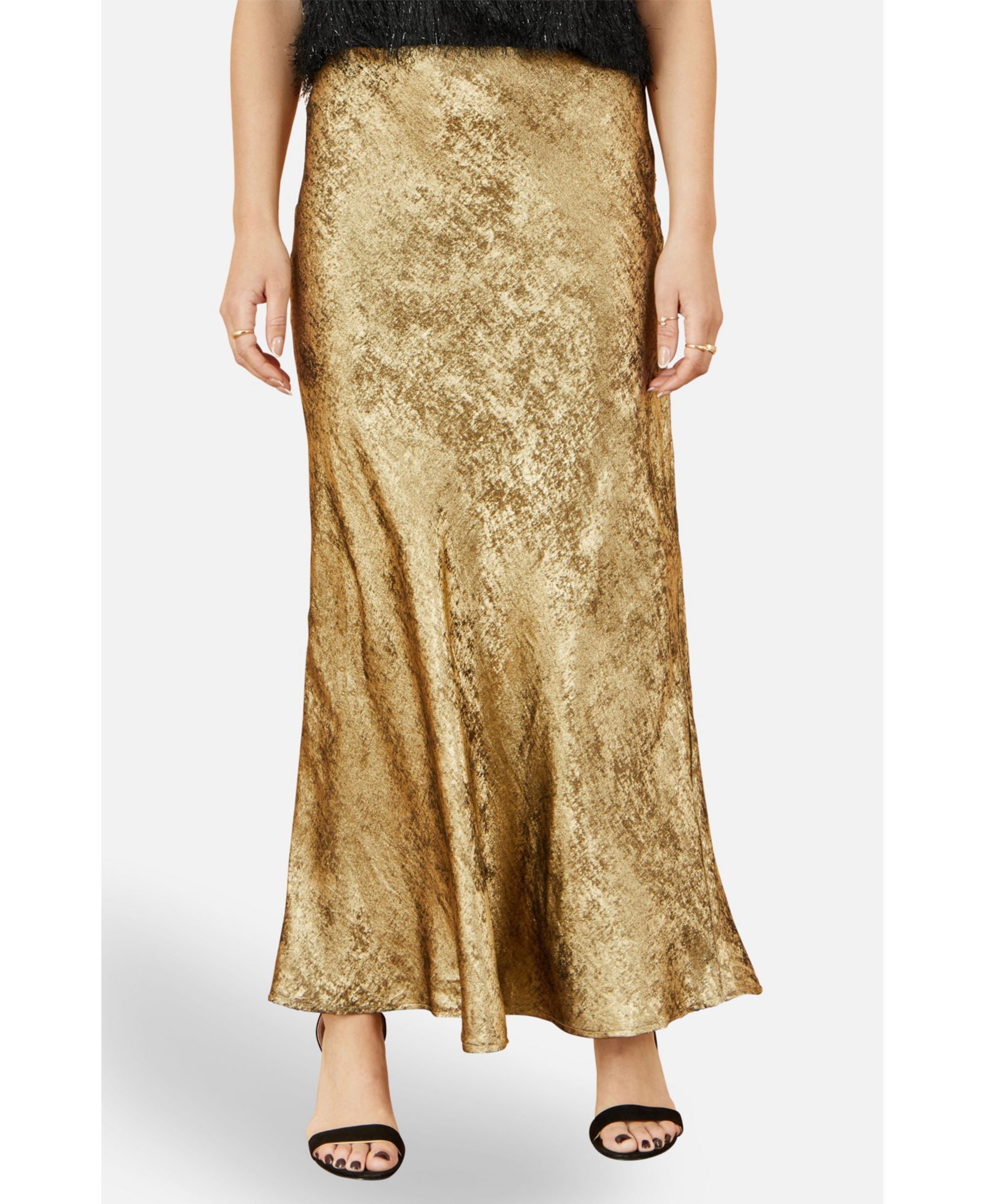 Yumi Women's Satin Midi Skirt