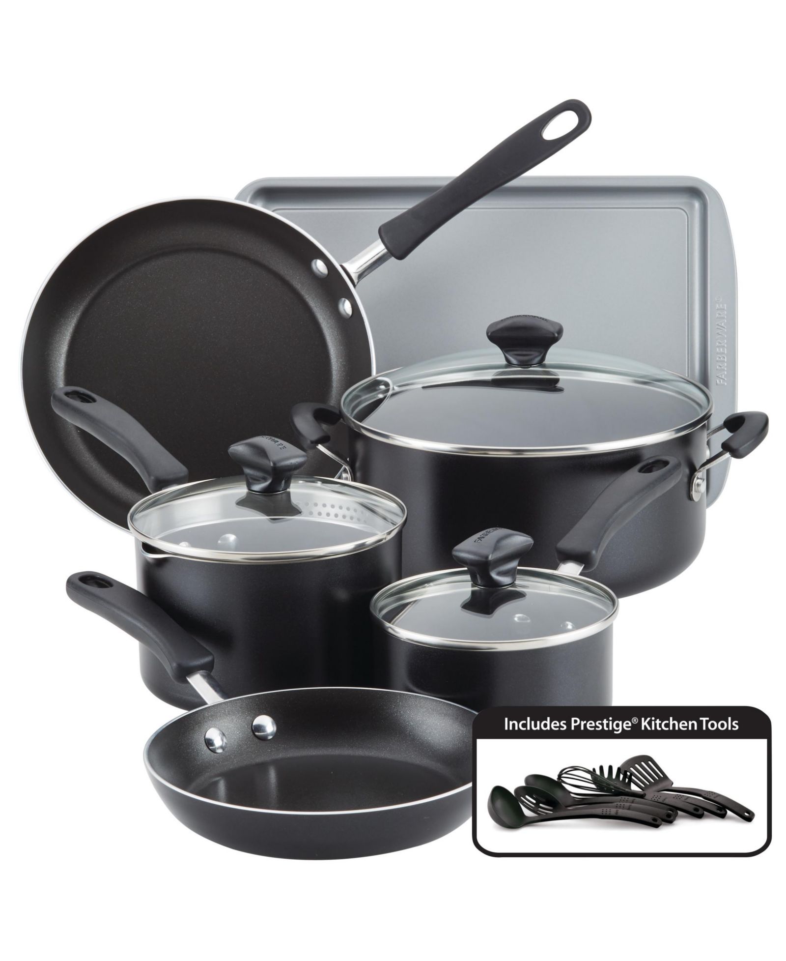 Farberware Cookstart 15-Pc DiamondMax Nonstick Cookware Set
