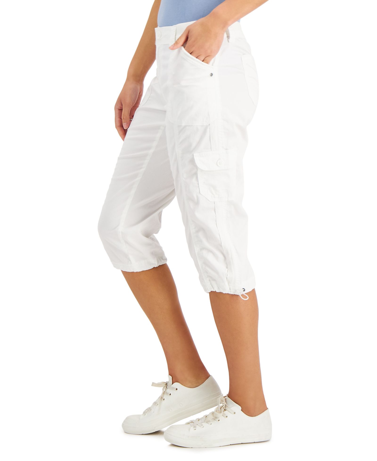 Брюки Style & Co Petite Mid-Rise Cargo Capri