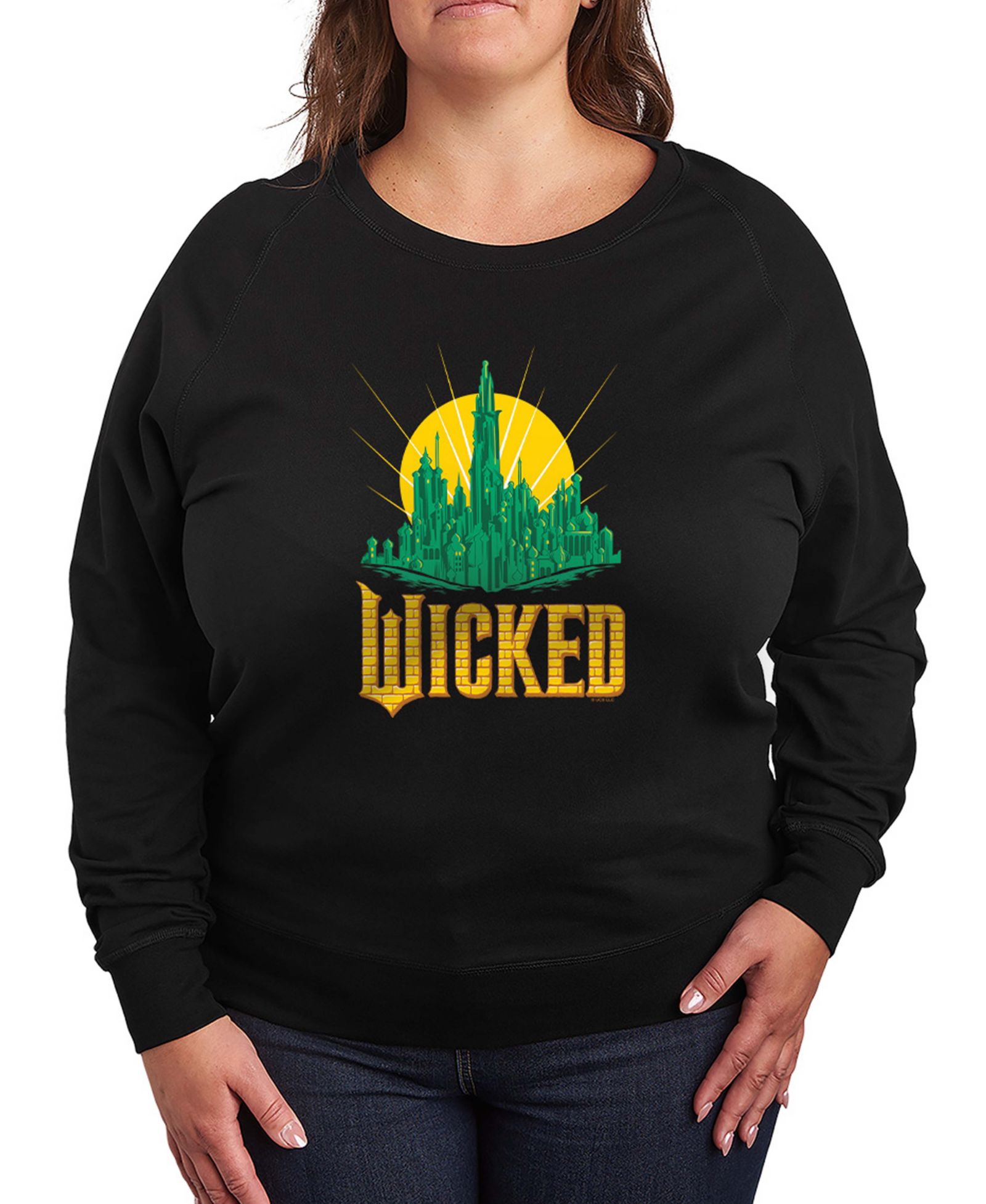 Hybrid Apparel Plus Size Wicked джемпер из футера с длинным рукавом