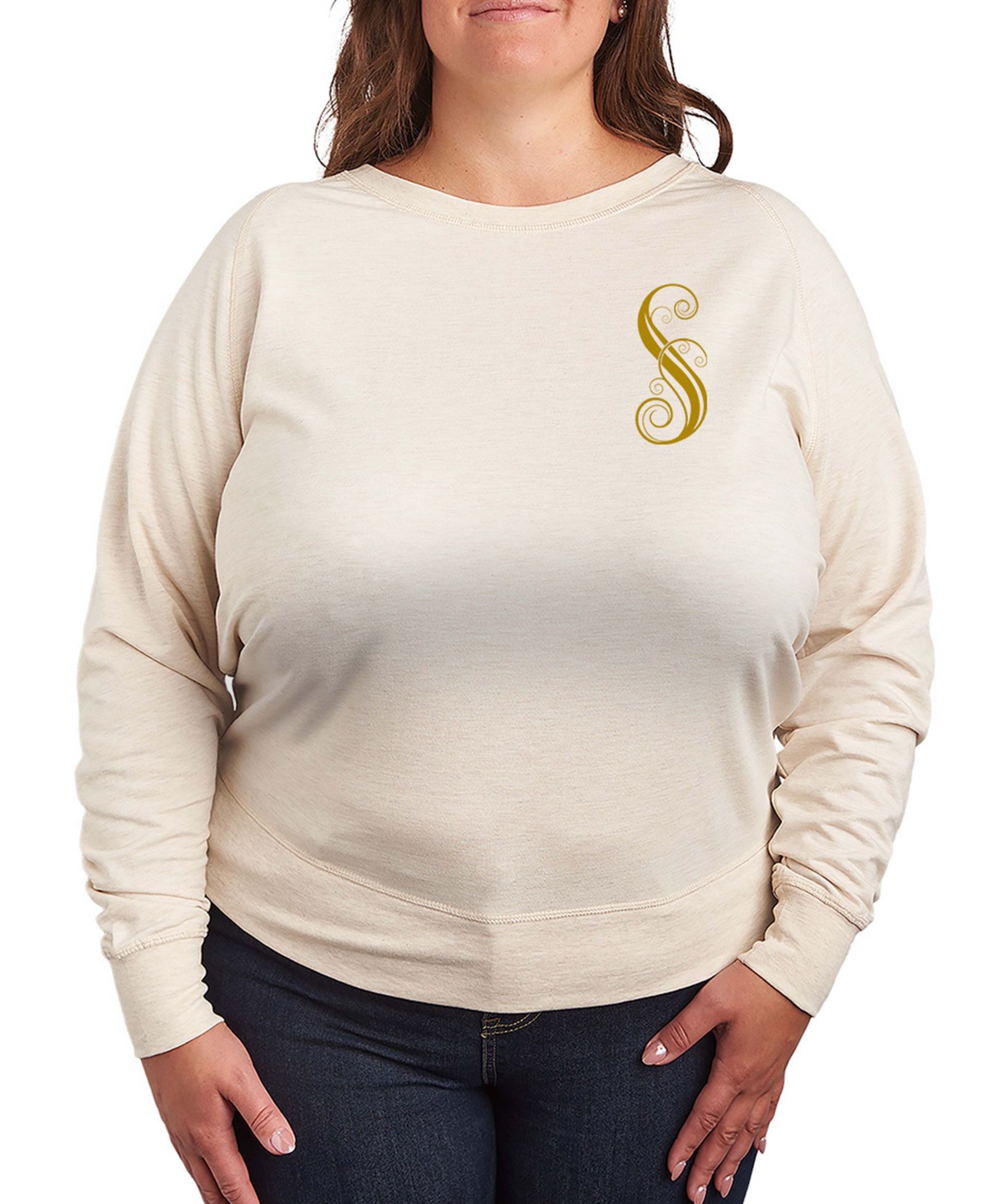 Hybrid Apparel Plus Size топ из футера с длинным рукавом