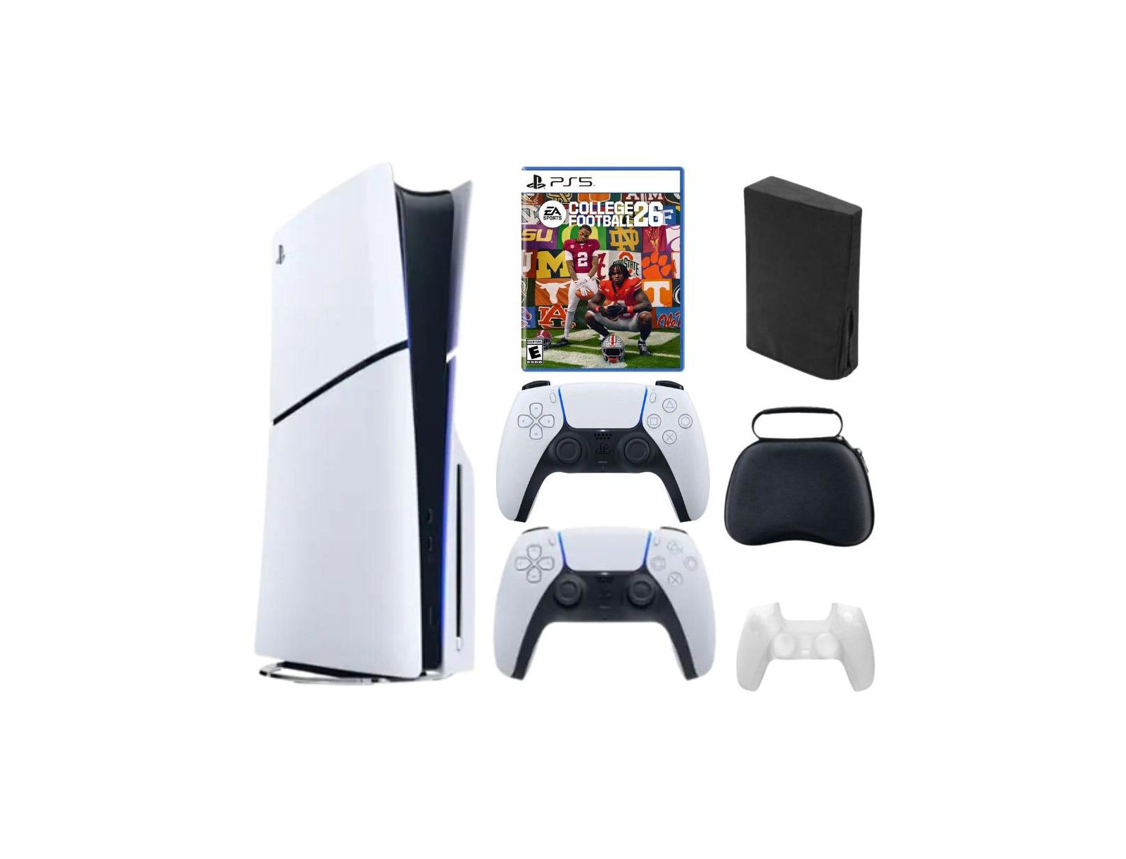 Sony - PlayStation 5 Slim Disc Bundle with College Football 26 Game, Accessories and Extra Controller