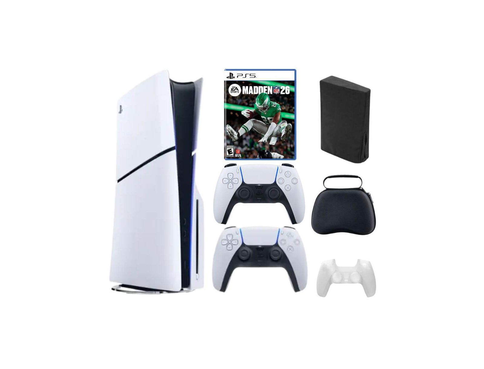 Sony PlayStation 5 Slim Disc Bundle с игрой Madden 26, аксессуарами и дополнительным контроллером