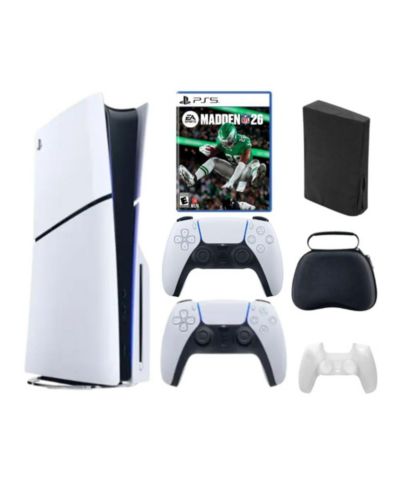Sony PlayStation 5 Slim Disc Bundle с игрой Madden 26, аксессуарами и дополнительным контроллером