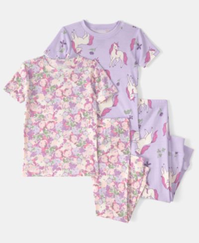 Carter's Детский комплект из топа с единорогом и брюк для пижамы, 4 предмета