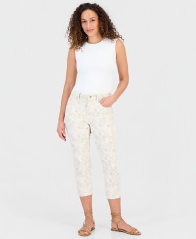 Style & Co укороченные джинсы высокой посадки с принтом, размер Petite, эксклюзив Macy's
