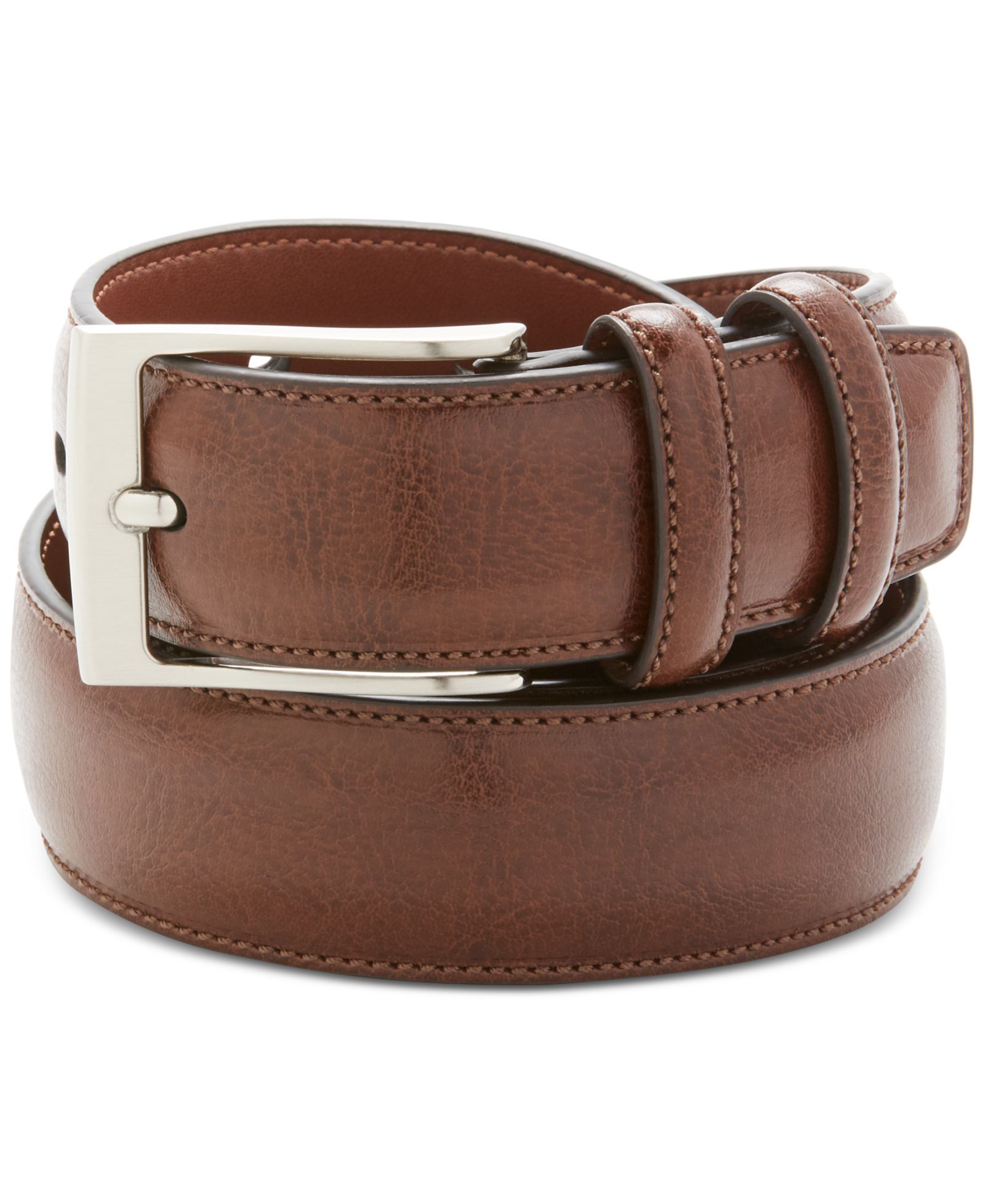 Perry Ellis Portfolio Men's Big and Tall Leather Belt