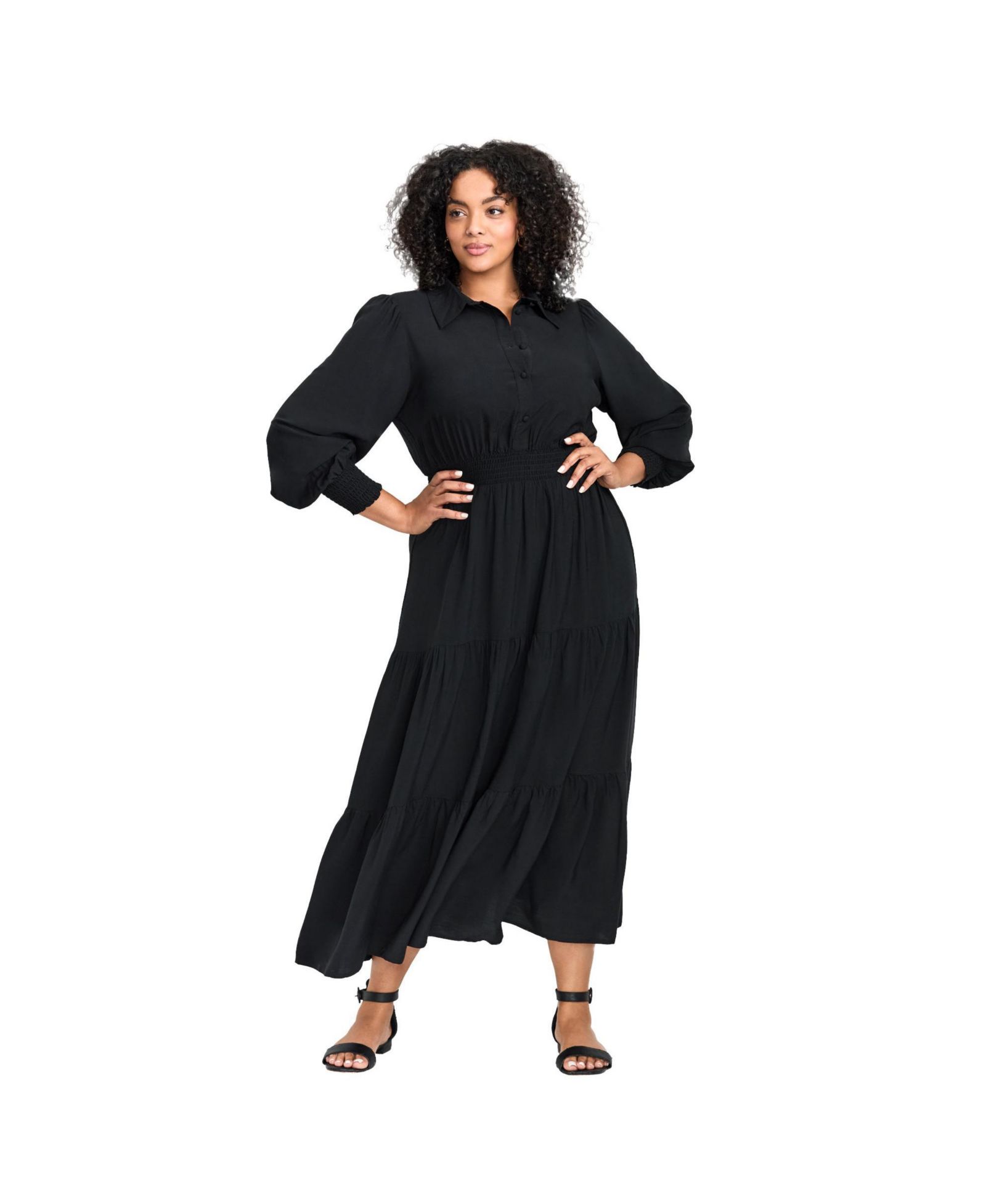 AVENUE Women's Plus Size Shiloh Tiered Maxi Dress