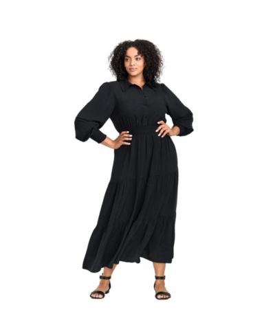 AVENUE Women's Plus Size Shiloh Tiered Maxi Dress