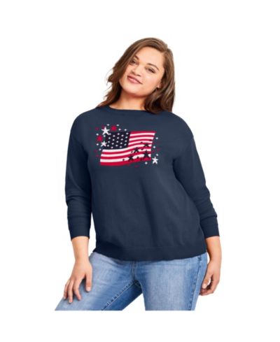 Женский джемпер Plus Size AVENUE Americana Long Sleeve Crewneck