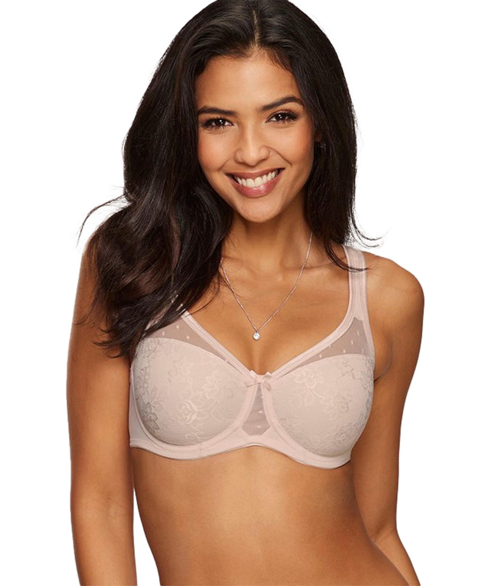 LASCANA Women's Lace Overlay Underwire Minimizer Non-Padded T-Shirt Bra