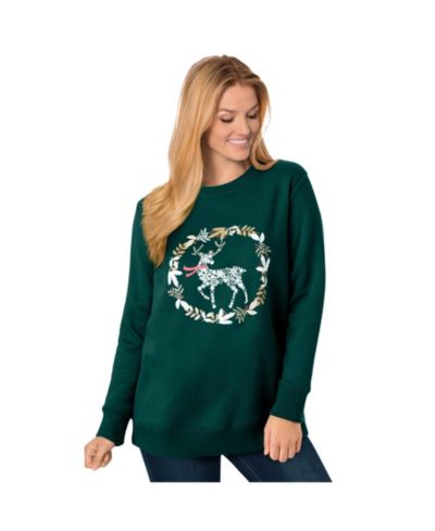 Женский флисовый праздничный свитшот Woman Within Plus Size