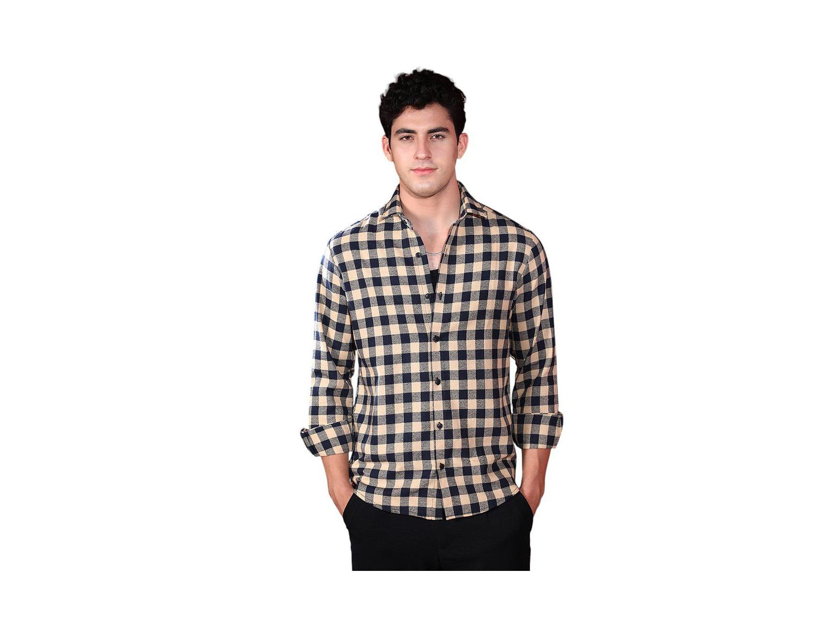 Мужская рубашка Campus Sutra Buff Beige Buffalo Relaxed