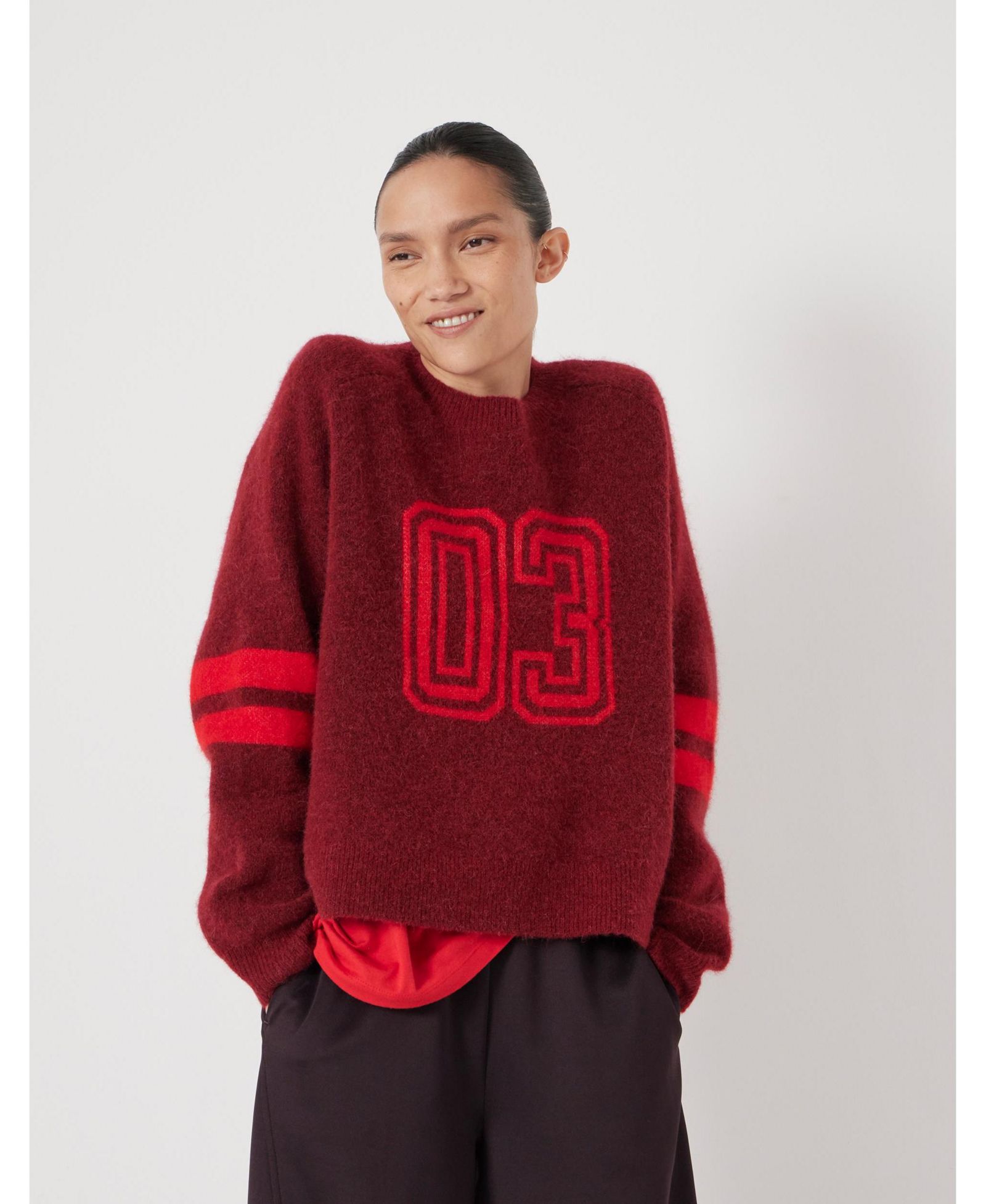 Hush Women's Varsity Jacquard Wool Blend Sweater