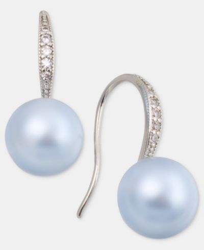 Charter Club Pavé & Imitation Pearl Drop Earrings, Macy's Exclusive