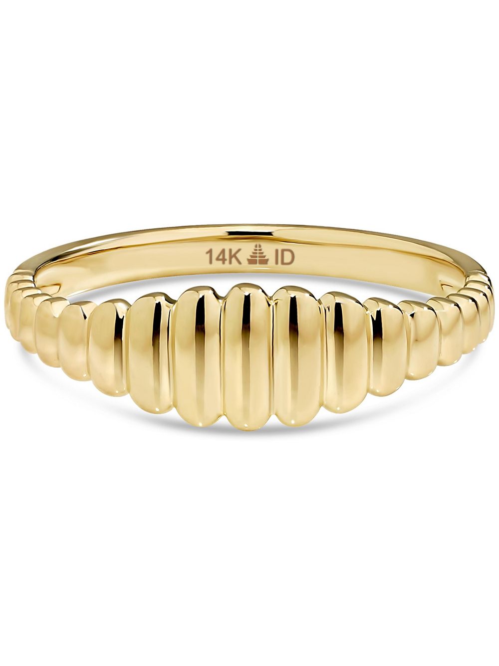 Кольцо DEVATA Ribbed Ring из золота 14K