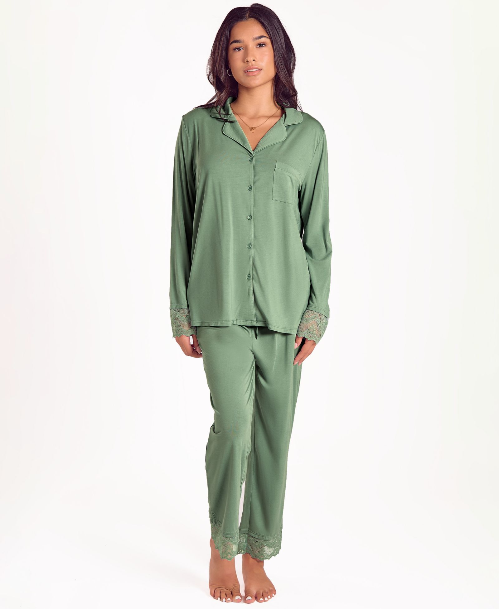 iCollection Women's Stretch Knit Long-Sleeve Pajama Set