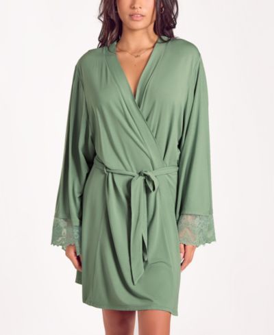 iCollection Women's Modal Stretch Knit Long-Sleeve Robe