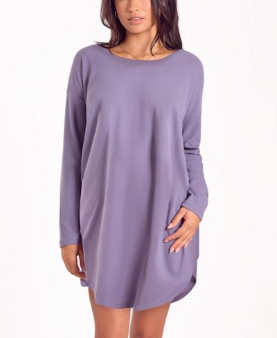 iCollection Women's Baby Waffle Stretch-Knit Sleep Shirt