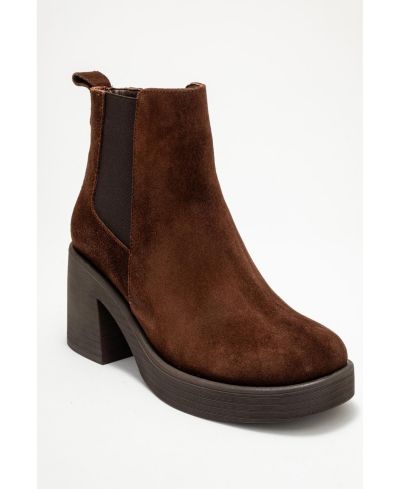 Brown suede leather