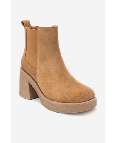 Cognac suede leather