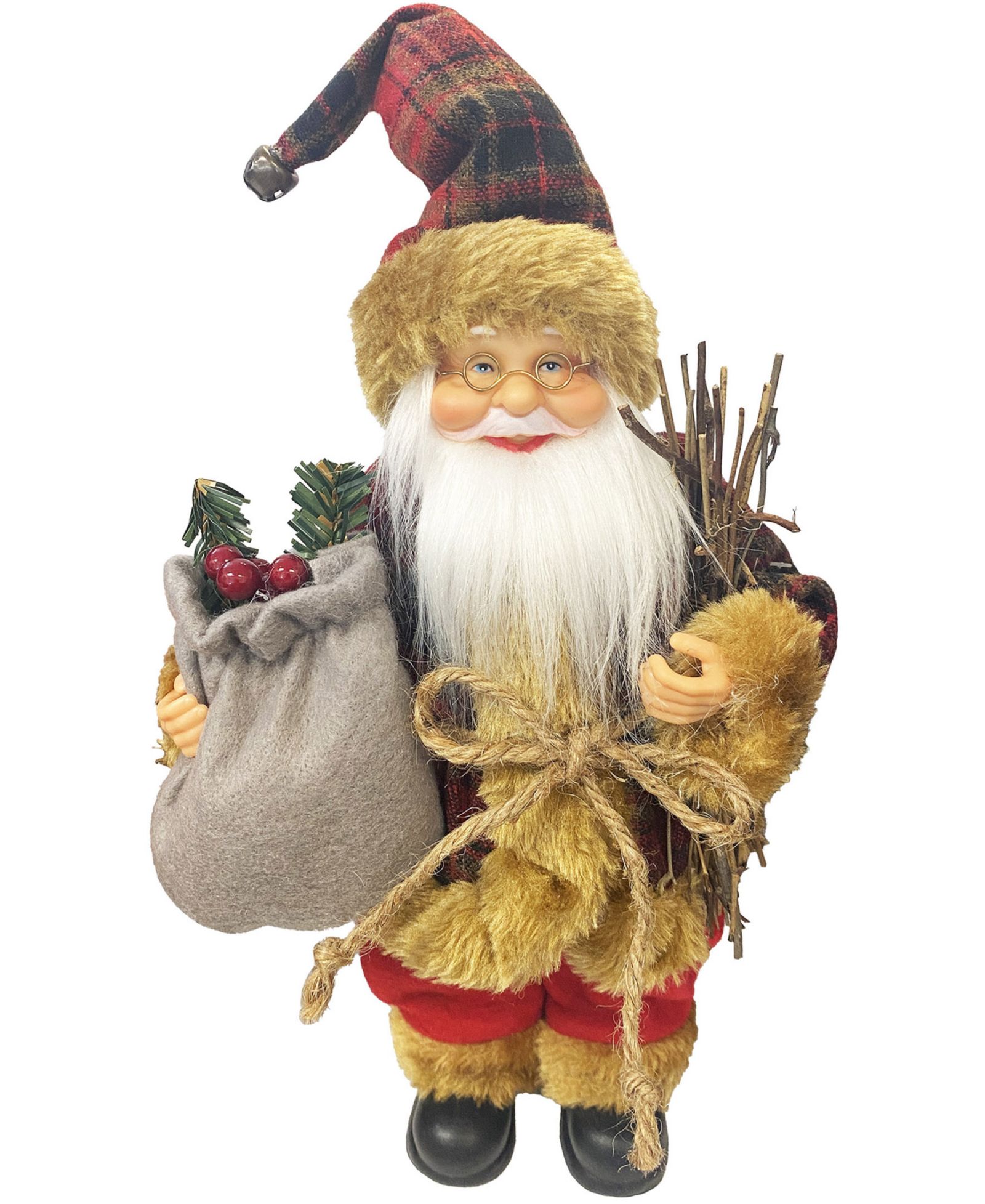 Фигурка Santa's Workshop Santa Claus, Country Plaid, 13"