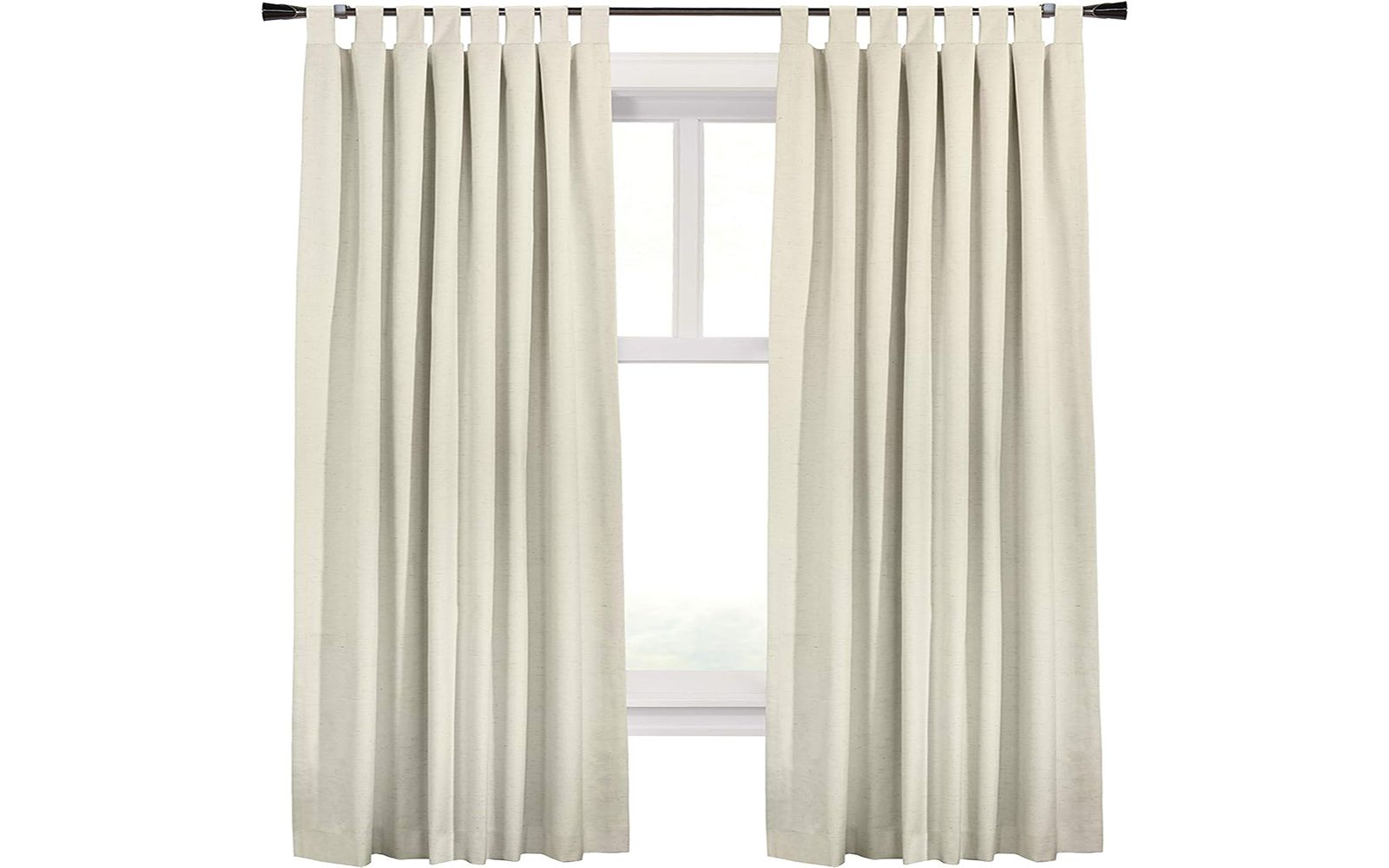 Commonwealth Home FashionsVentura Tab Top Curtain Panel Pair Window Dressing each - 78x84", Natural