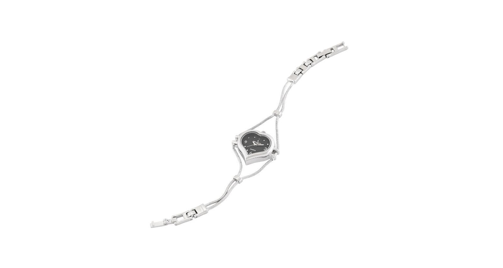 Peugeot Womens Silver colored Wire Watch with Black dial