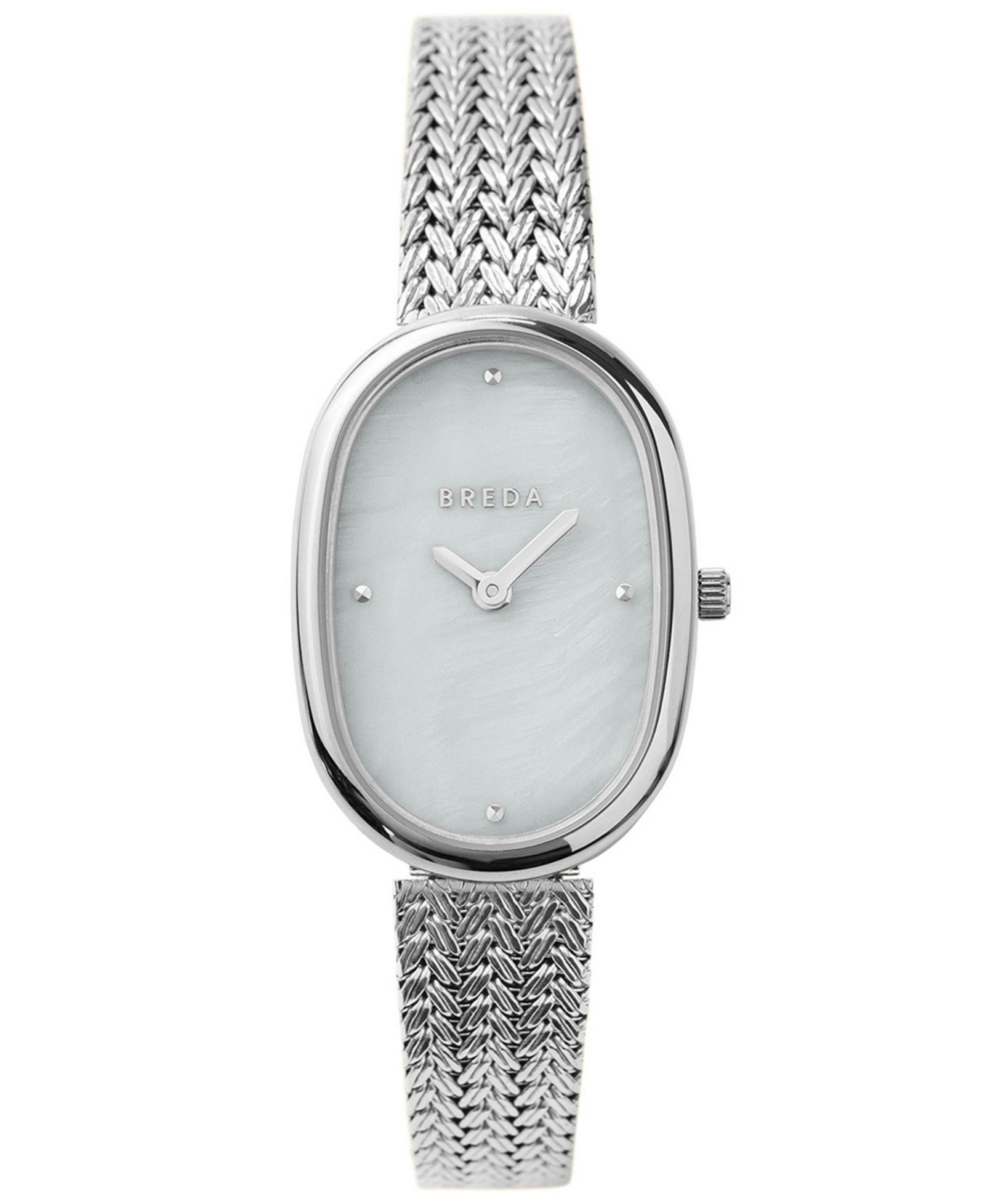 BREDA Women's 'Jane Tethered' Silver Stainless Steel Mesh Bracelet Watch, 23mm