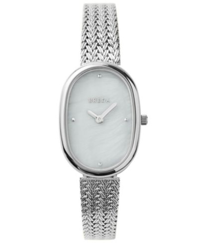 BREDA Women's 'Jane Tethered' Silver Stainless Steel Mesh Bracelet Watch, 23mm