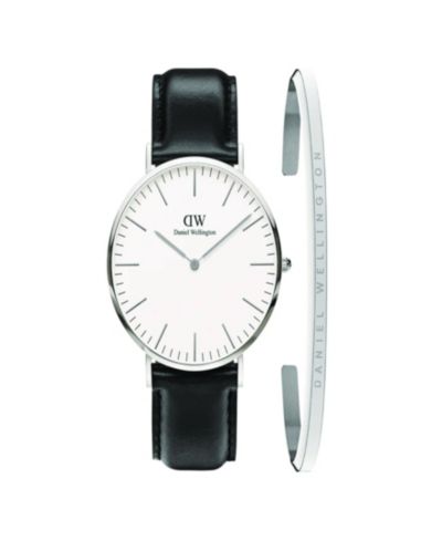 Унисекс аналоговые часы Daniel Wellington Black Leather, 40mm