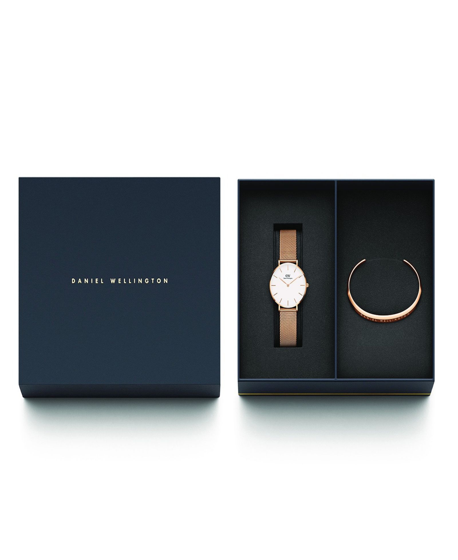 Daniel Wellington Women's Analog Rose Gold-Tone Stainless Steel Watch Set, 32mm