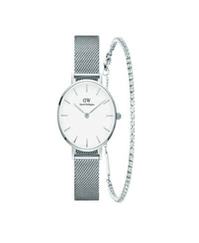 Набор часов Daniel Wellington Women's Analog Silver-Tone Stainless Steel Watch Set, 28mm
