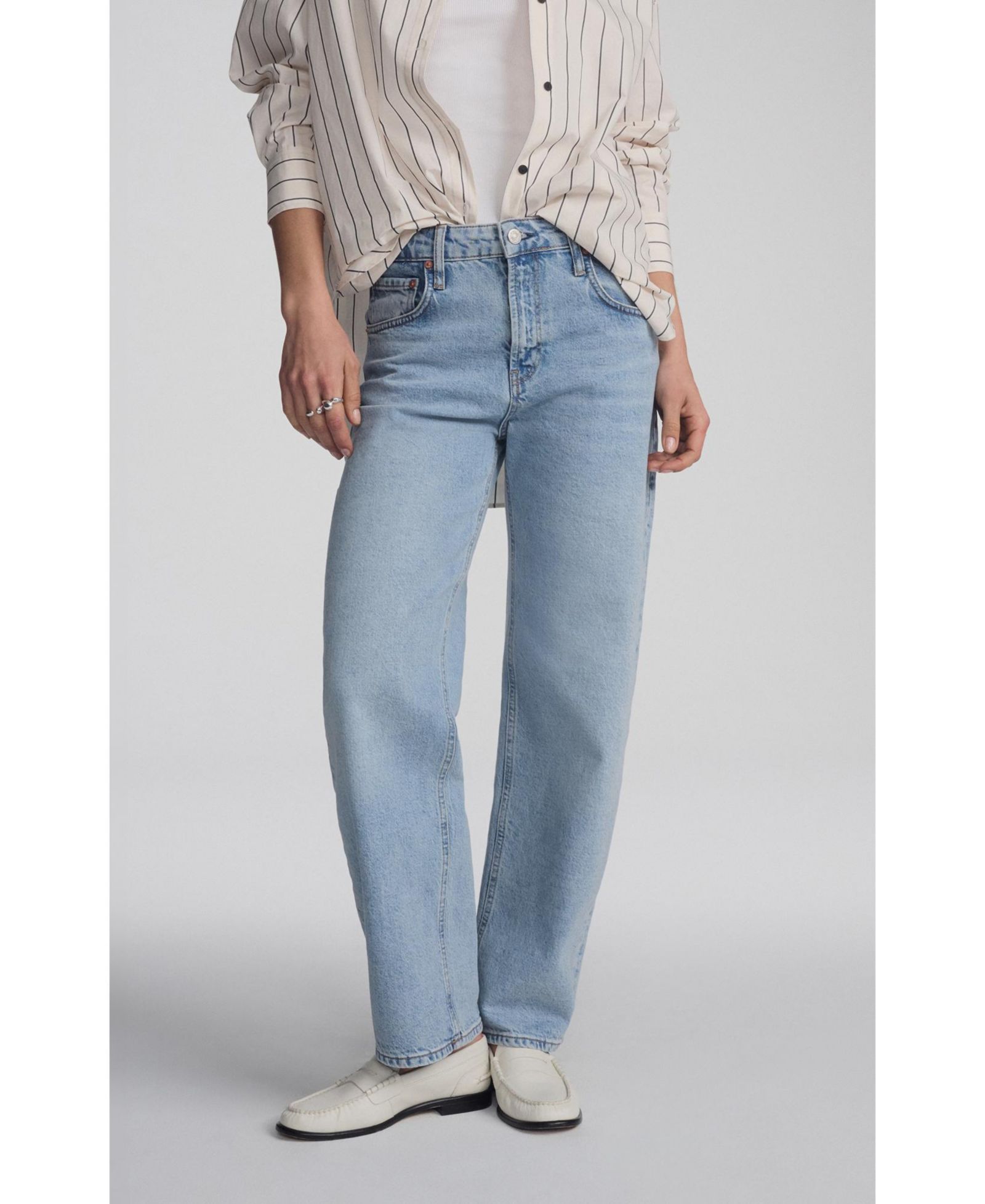 Mavi Jeans Женские джинсы Mavi Jean Nica Baggy в светлом классическом цвете