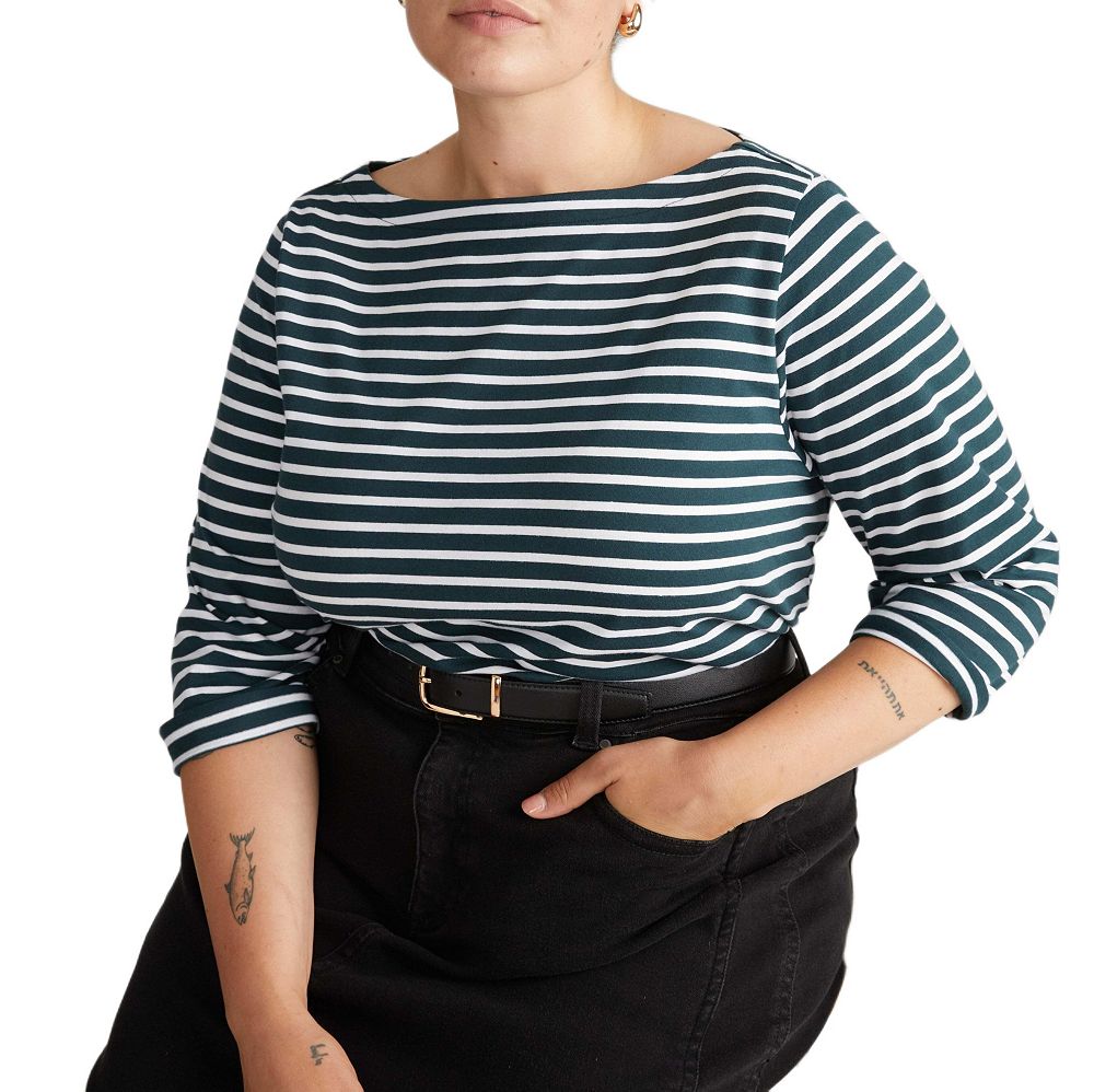 Женская футболка Plus Size Universal Standard Belle Breton Stripe Jersey Tee