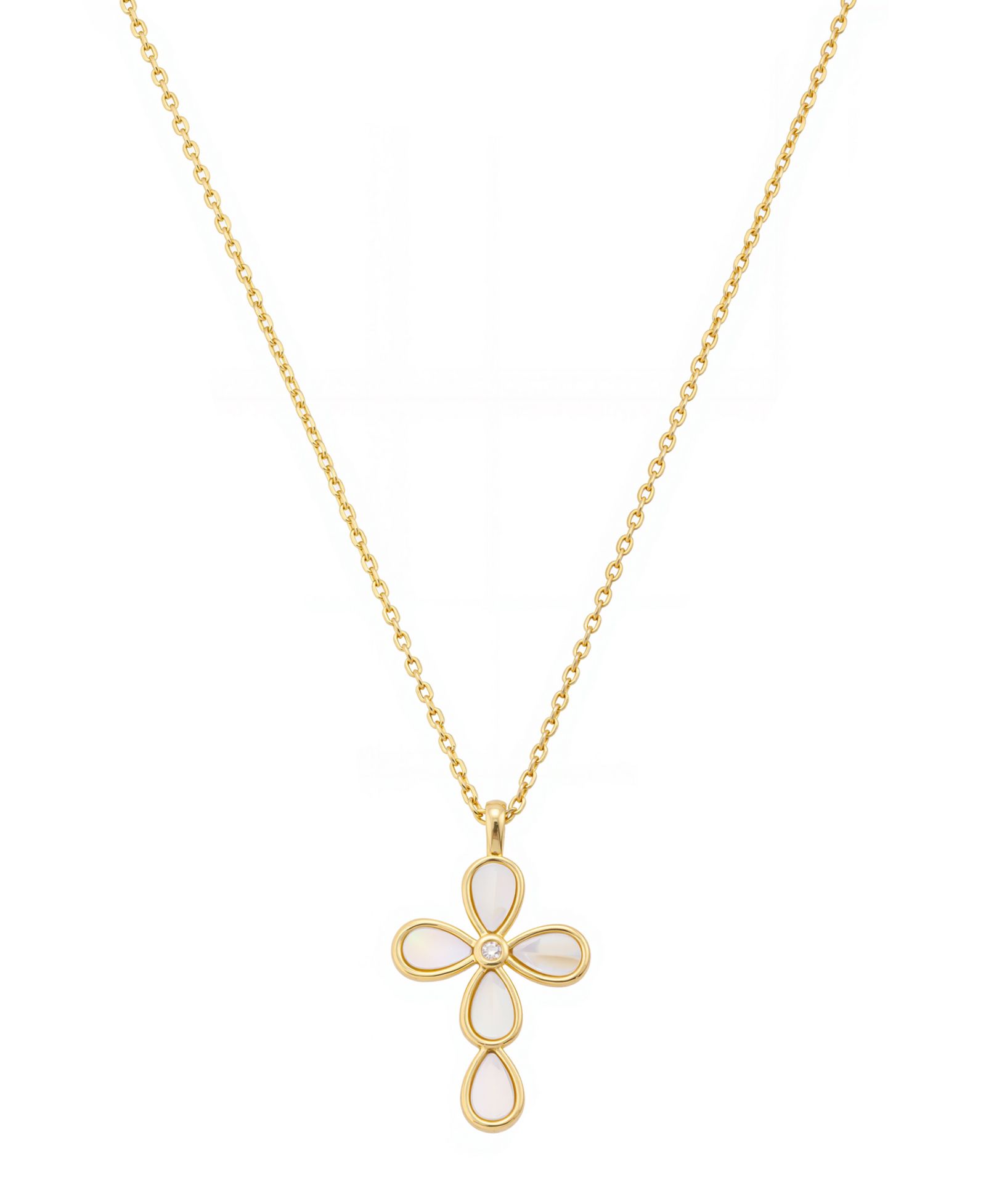 Подвеска Unwritten Mother of Pearl Gold Plated Cross Pendant Necklace