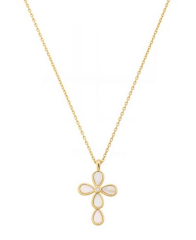 Подвеска Unwritten Mother of Pearl Gold Plated Cross Pendant Necklace