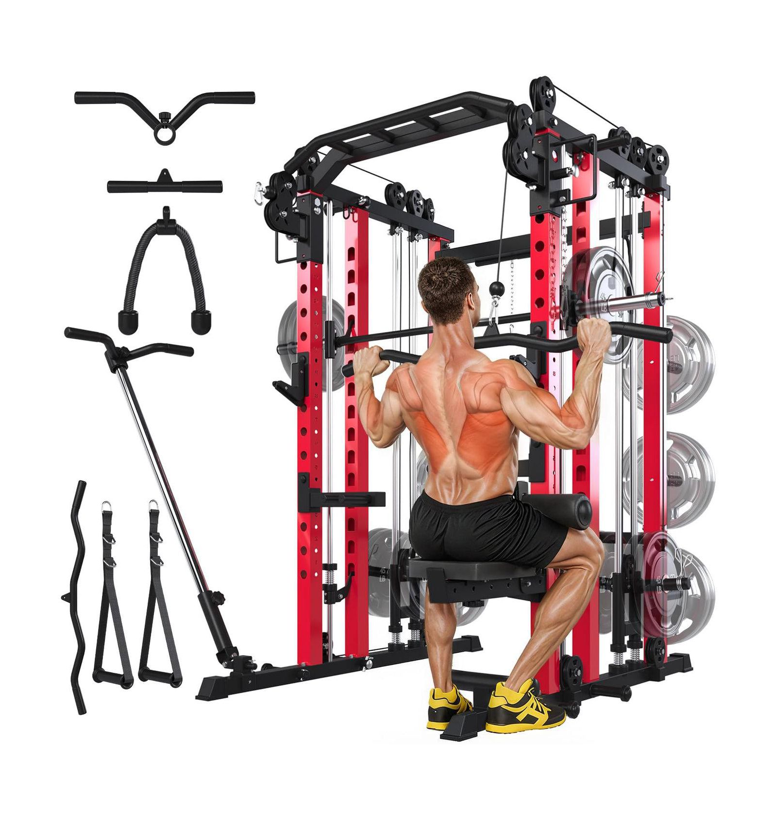 Тренажер AECOJOY Smith Machine 2000lbs Crossover Machine с LAT Pulldown