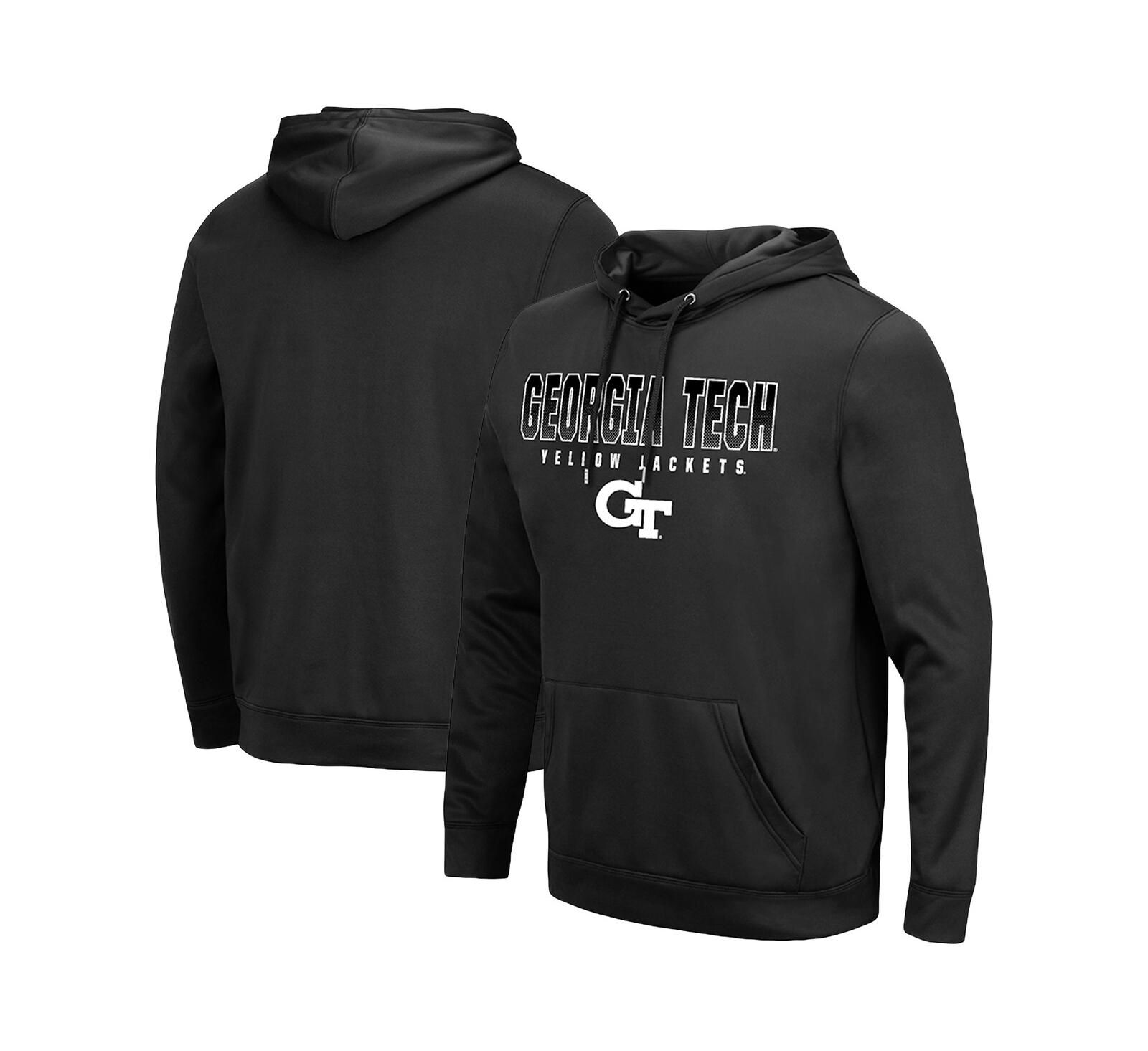 Colosseum Men's Black Georgia Tech Yellow Jackets Blackout 3.0 Pullover Sweatshirt