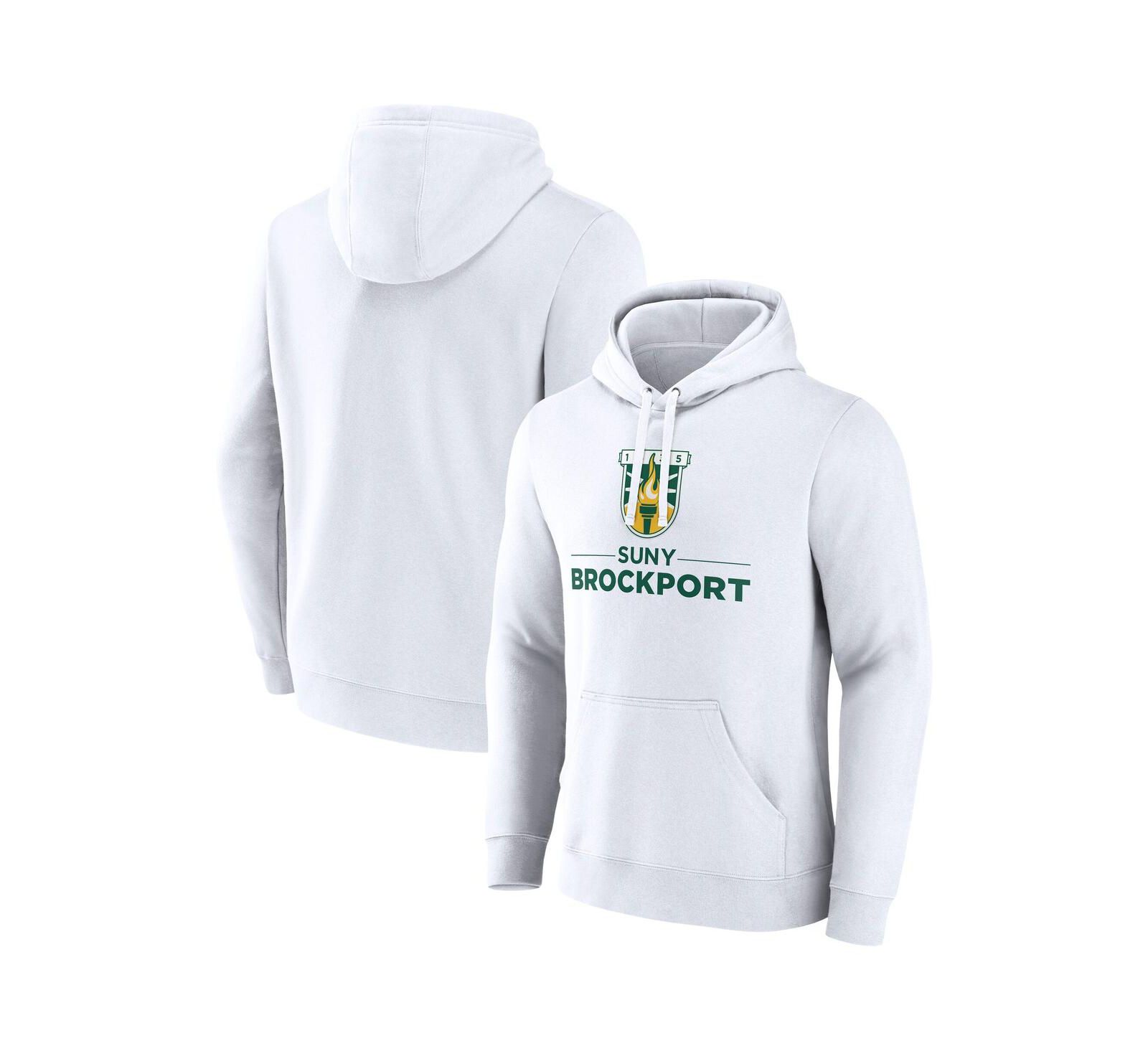 Мужское худи Fanatics White SUNY Brockport Golden Eagles Primary Logo Pullover