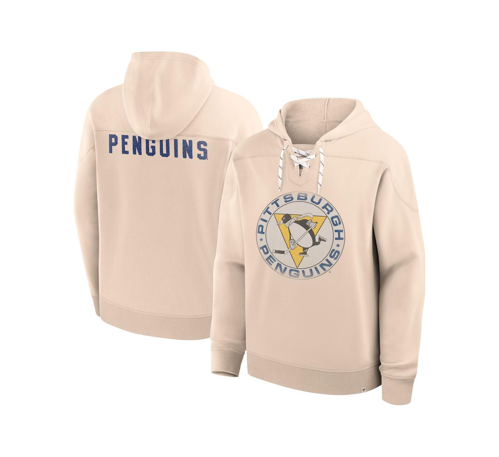 Мужской винтажный худи Fanatics Pittsburgh Penguins Cream