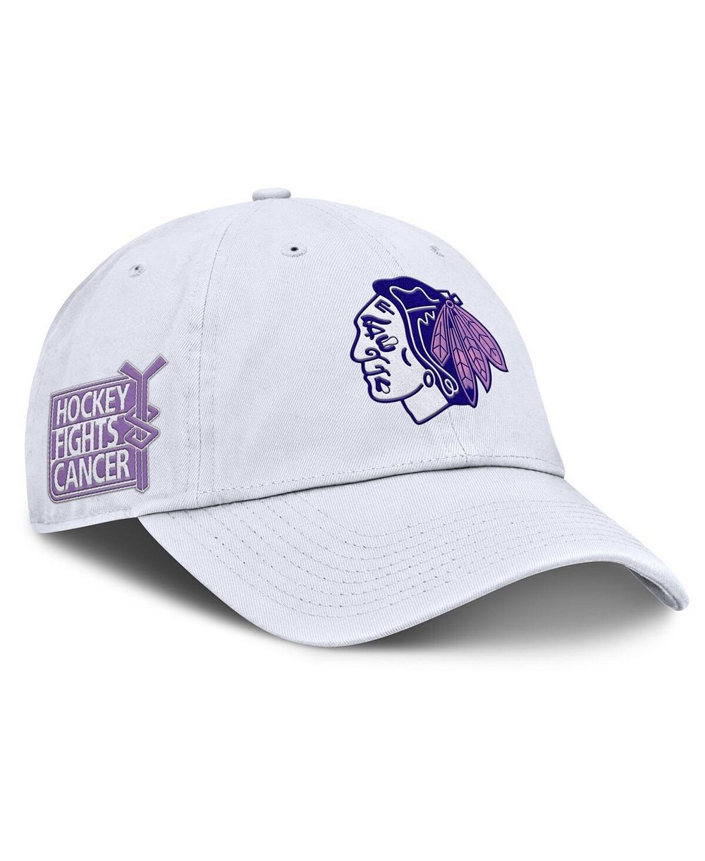 Мужская бейсболка Fanatics Chicago Blackhawks Authentic Pro Hockey Fights Cancer белая