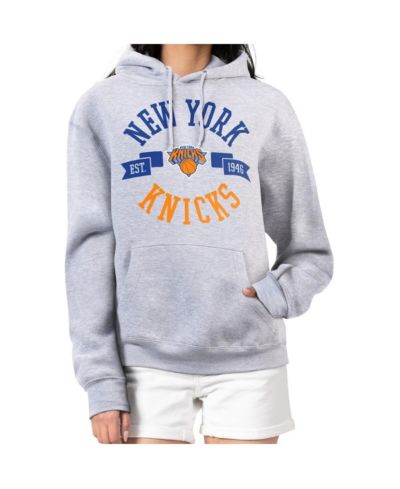 Women's Heather Gray New York Knicks City Pullover Hoodie