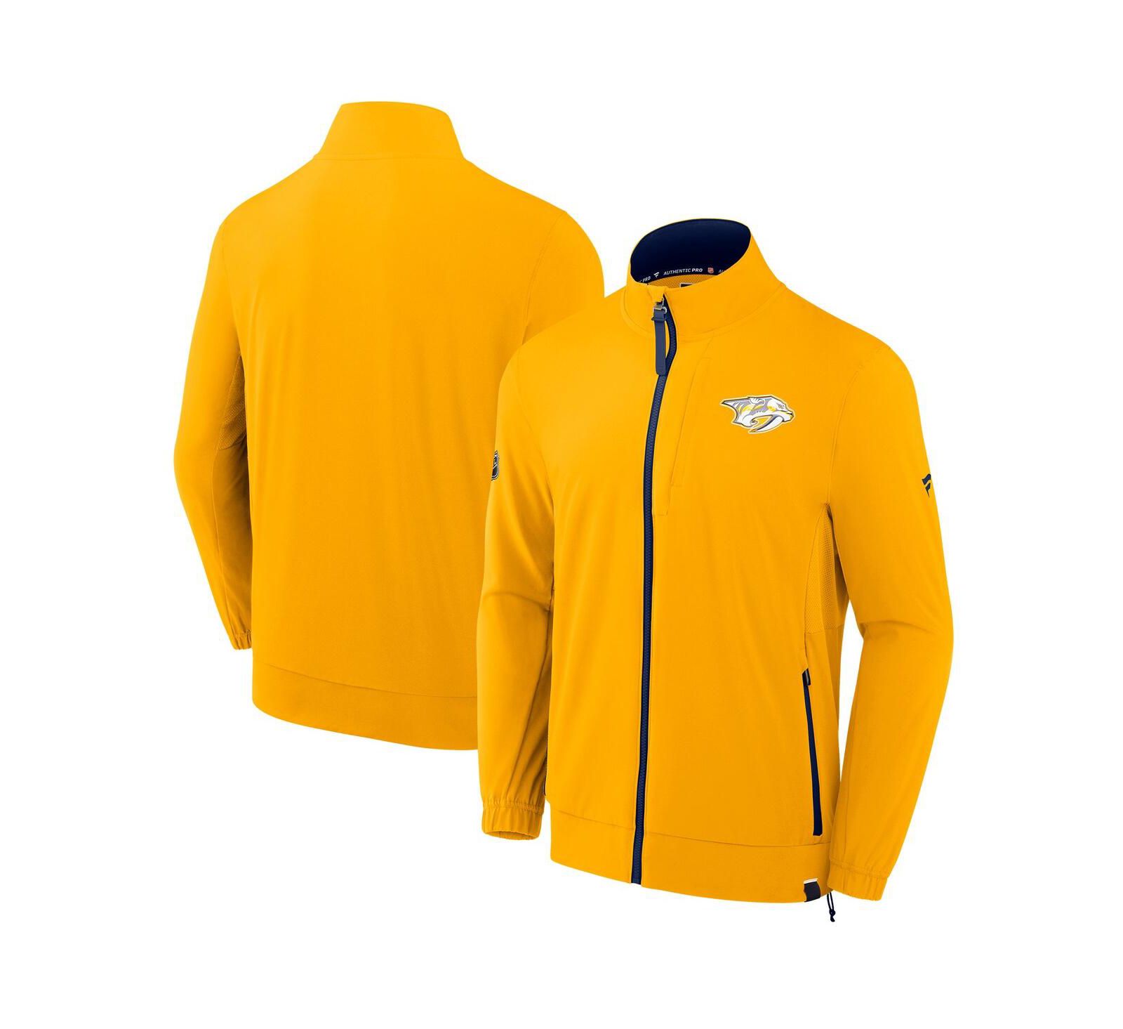Мужская куртка Fanatics Gold Nashville Predators Authentic Pro Rink Coaches Full-Zip